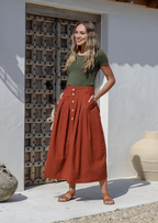 Cora Skirt Burnt Henna