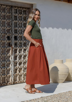 Cora Skirt Burnt Henna