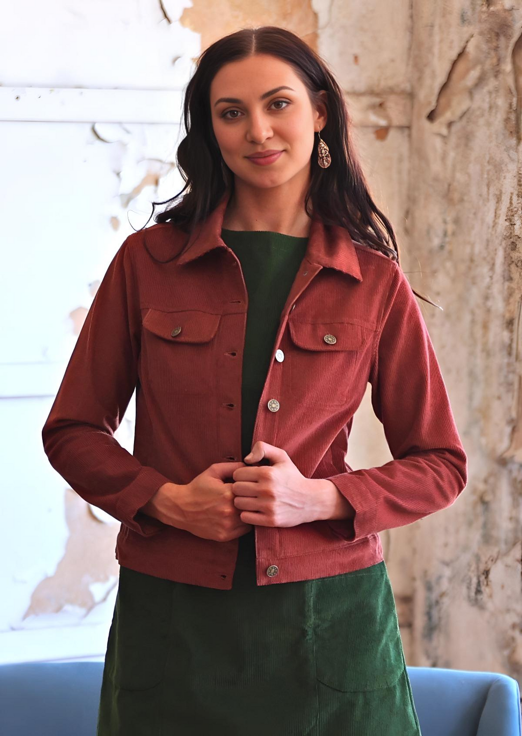 Corduroy Jacket Burnt Henna