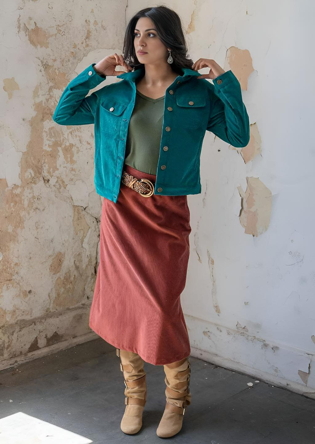 Corduroy Jacket Teal