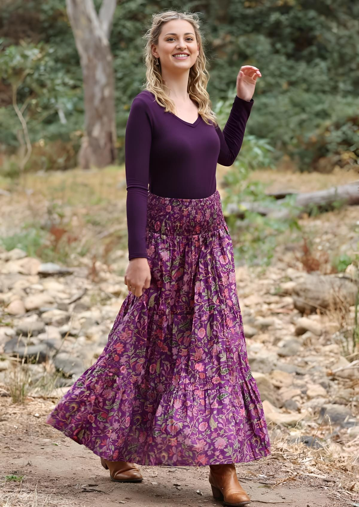Dawn Maxi Skirt Amethyst