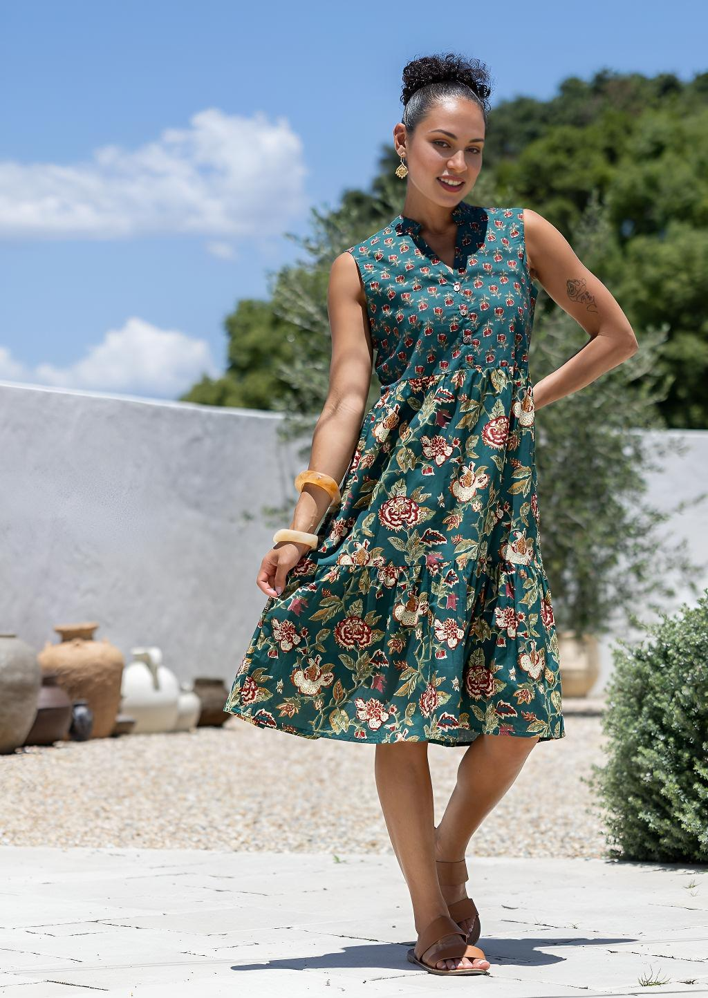 Ember Midi Dress Evergreen