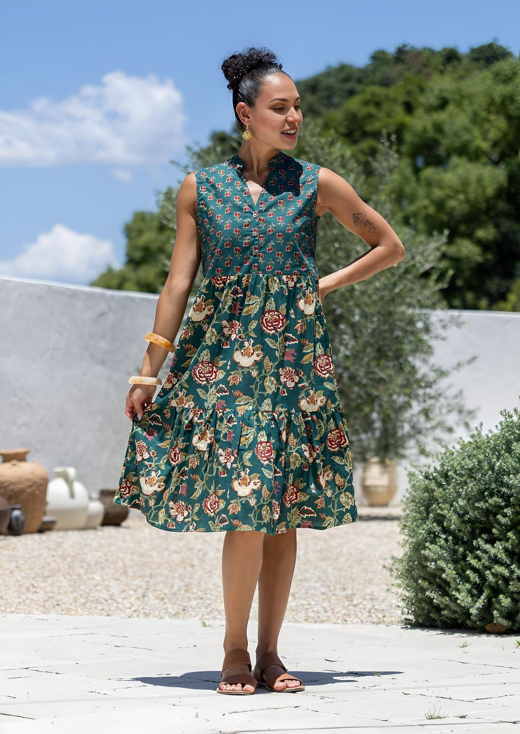 Ember Midi Dress Evergreen