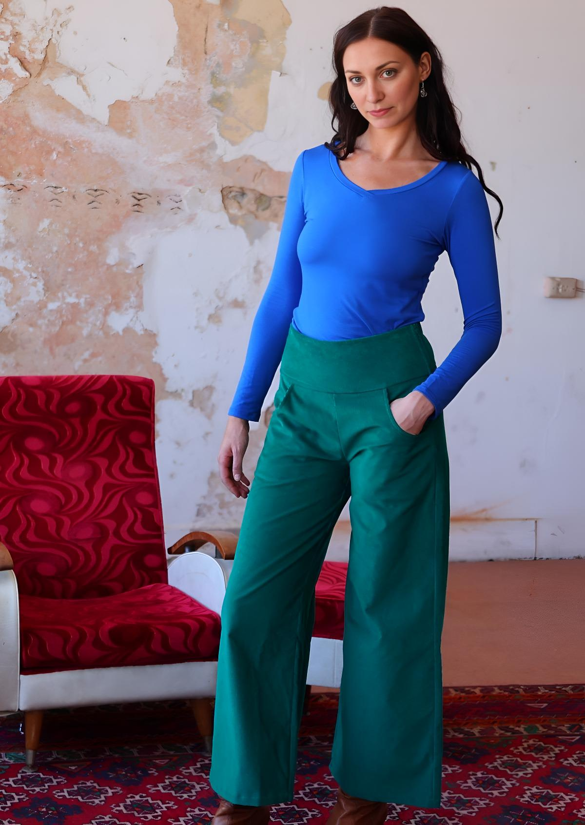 Esta Corduroy Pants Teal