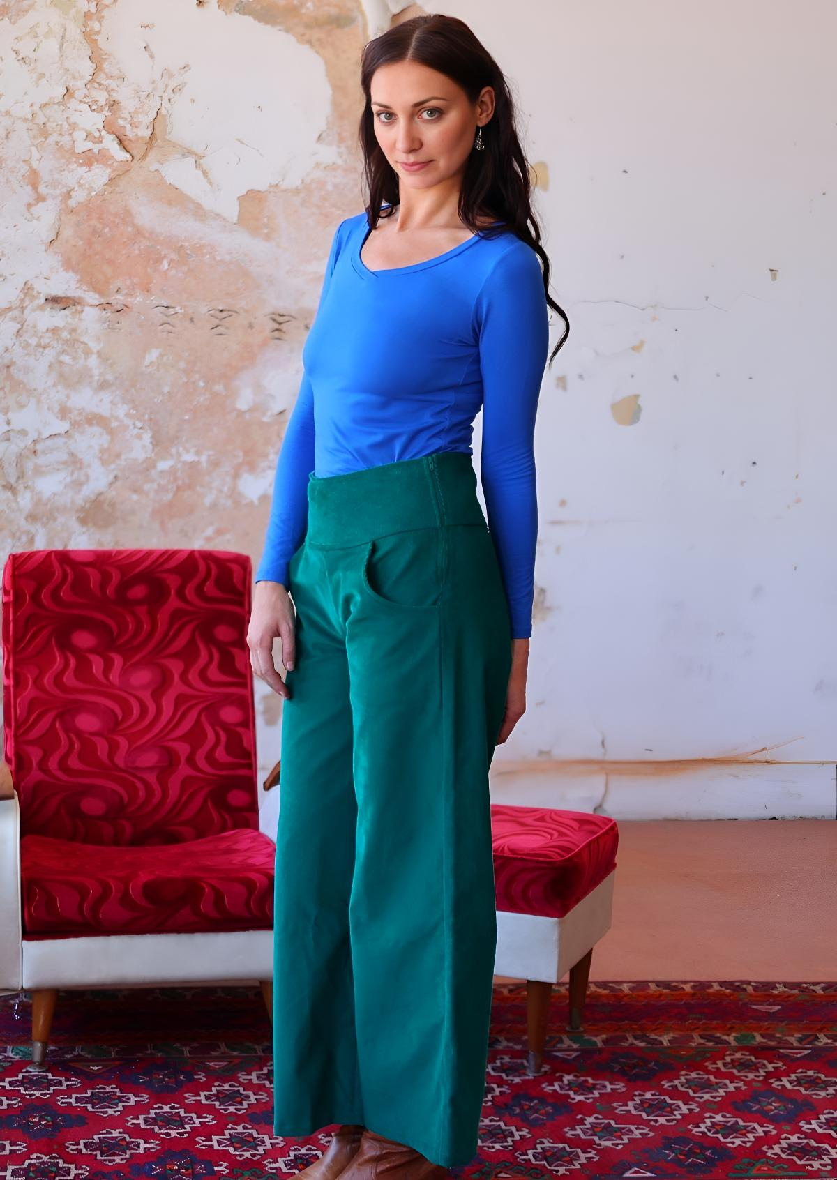 Esta Corduroy Pants Teal