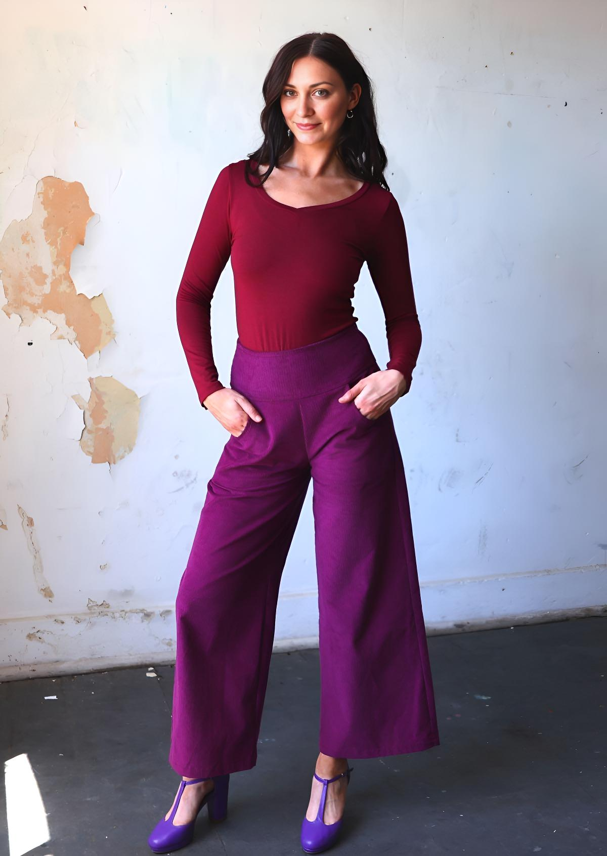 Esta Corduroy Pants Plum