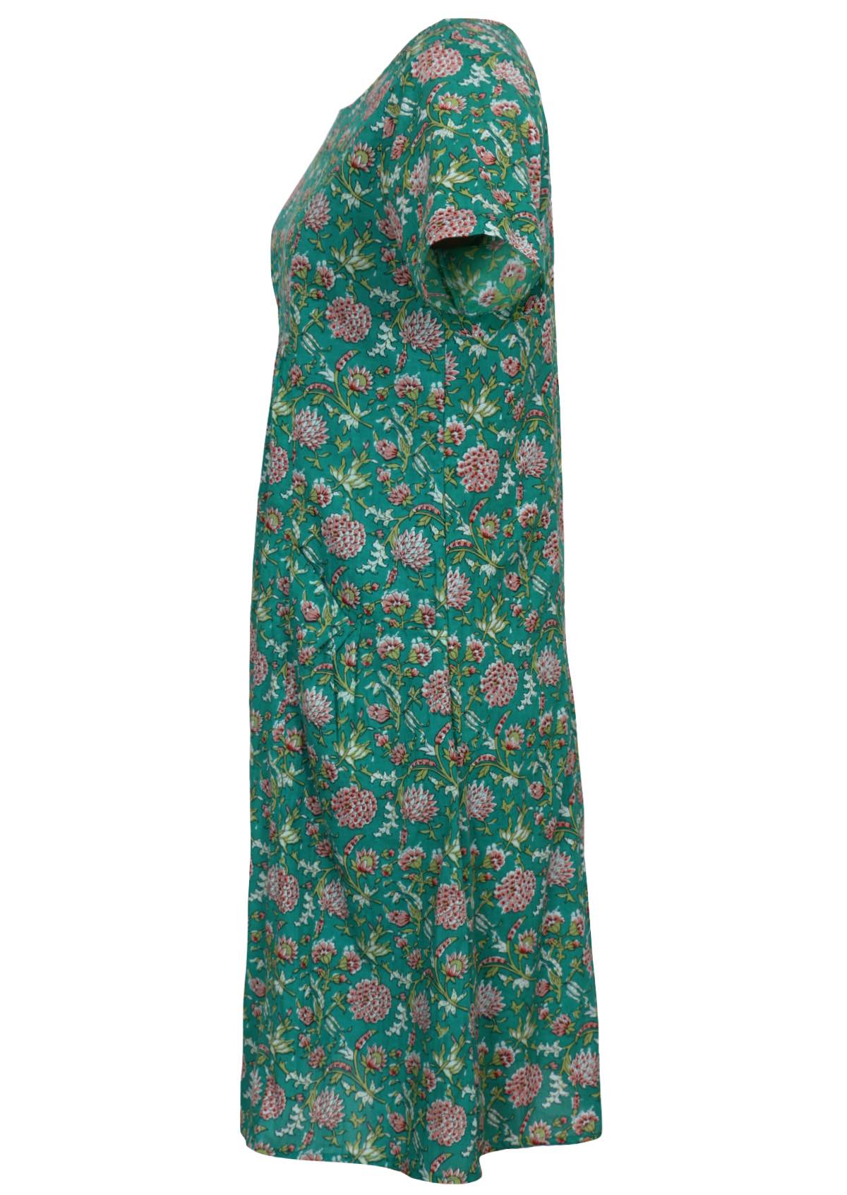 100 percent cotton green floral sundress side