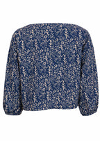 Bishop sleeve top with boat neckline mannequin back view