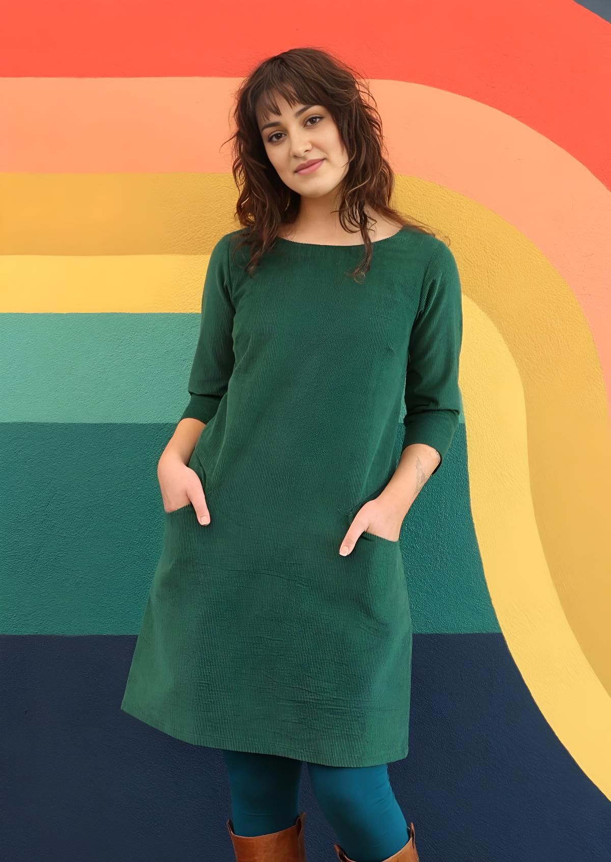 Jamie Dress Corduroy Hunter Green
