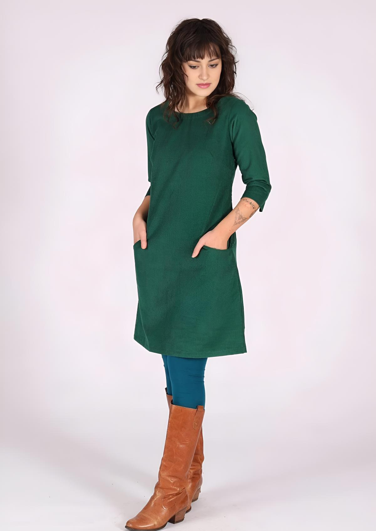 Jamie Dress Corduroy Hunter Green