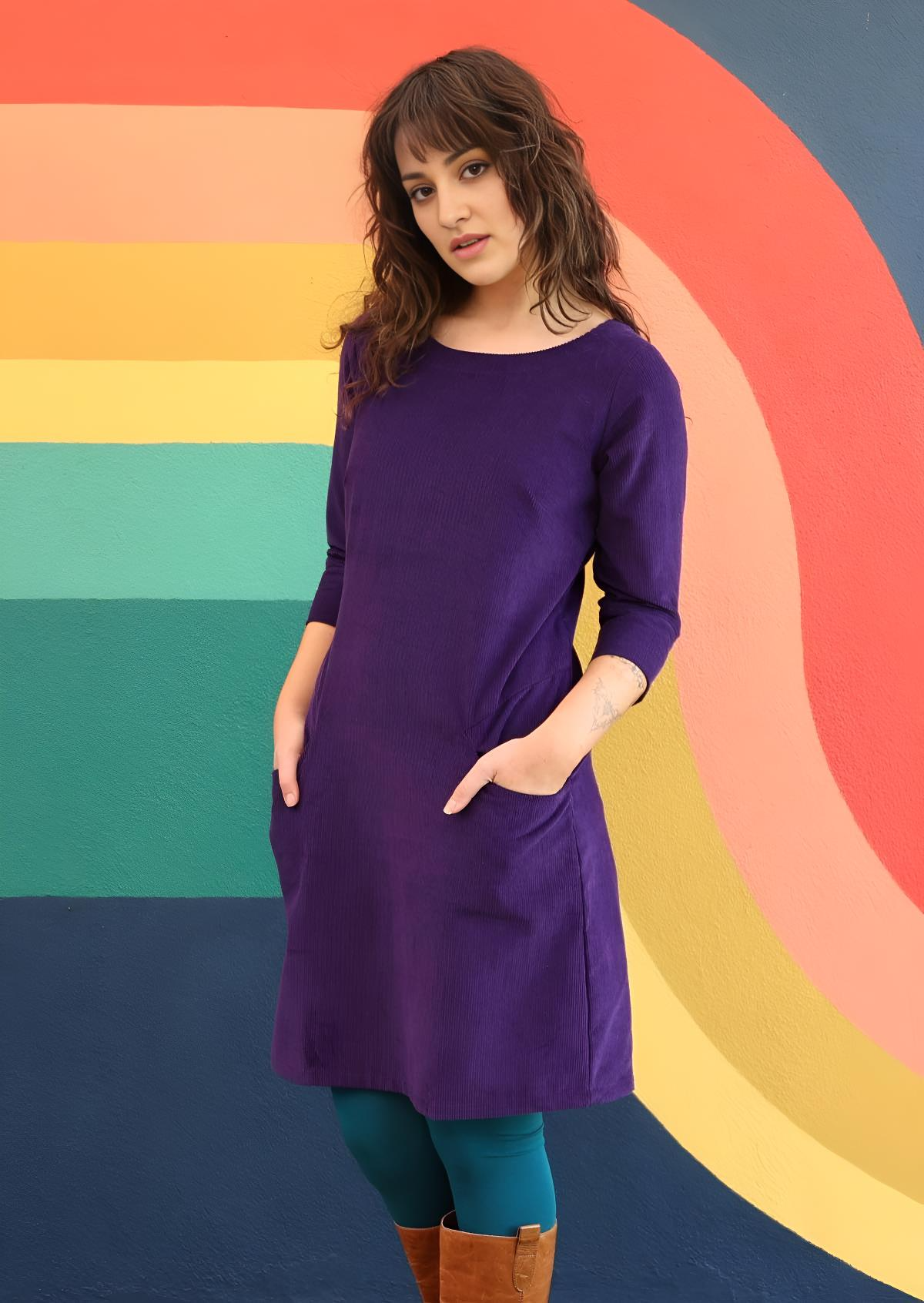 Jamie Dress Corduroy Purple