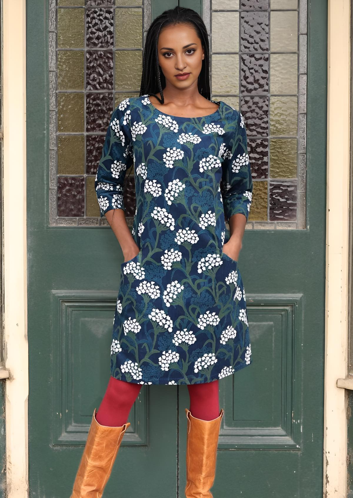 Jamie Dress Corduroy Yarrow