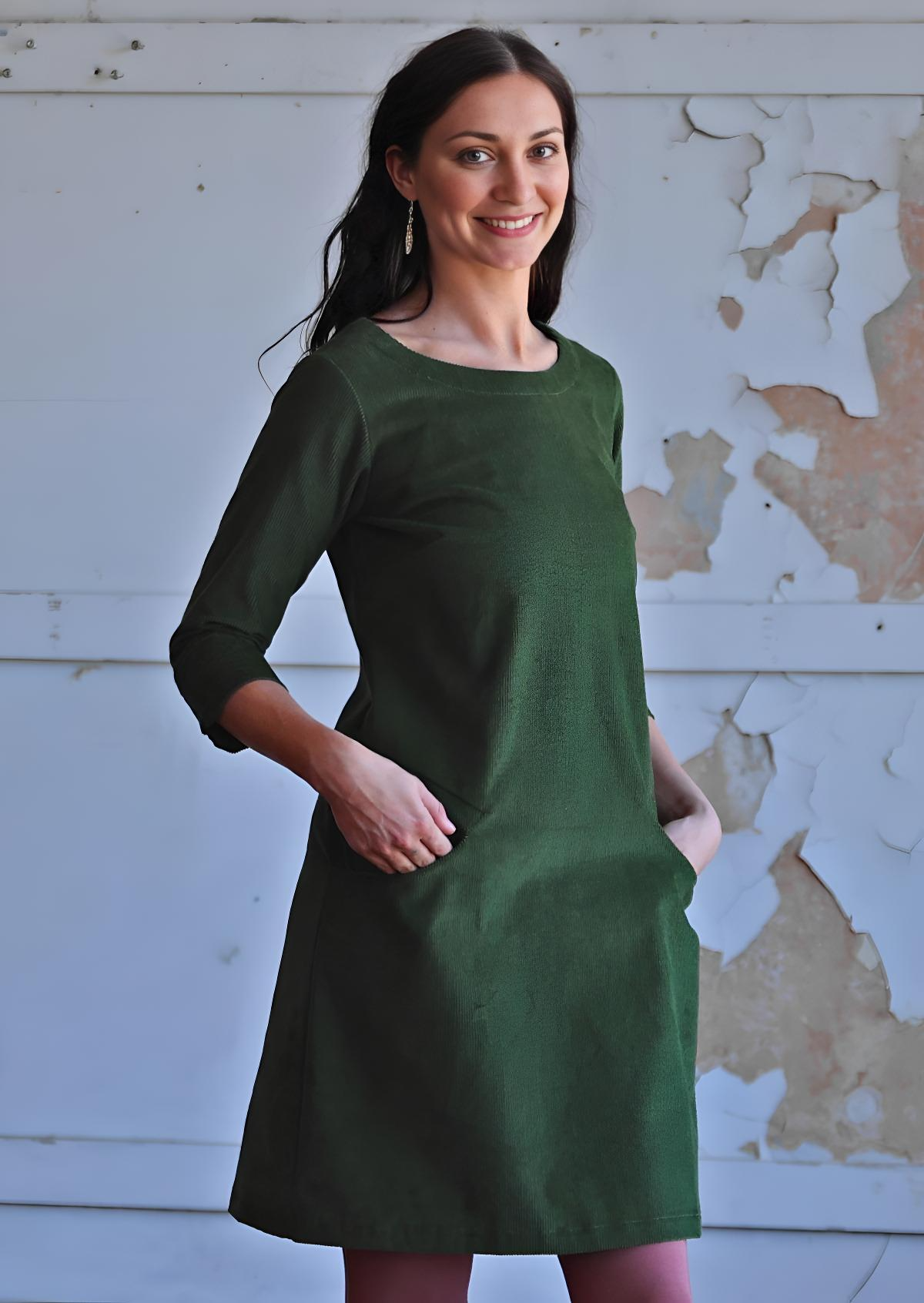 Jamie Dress Corduroy Green