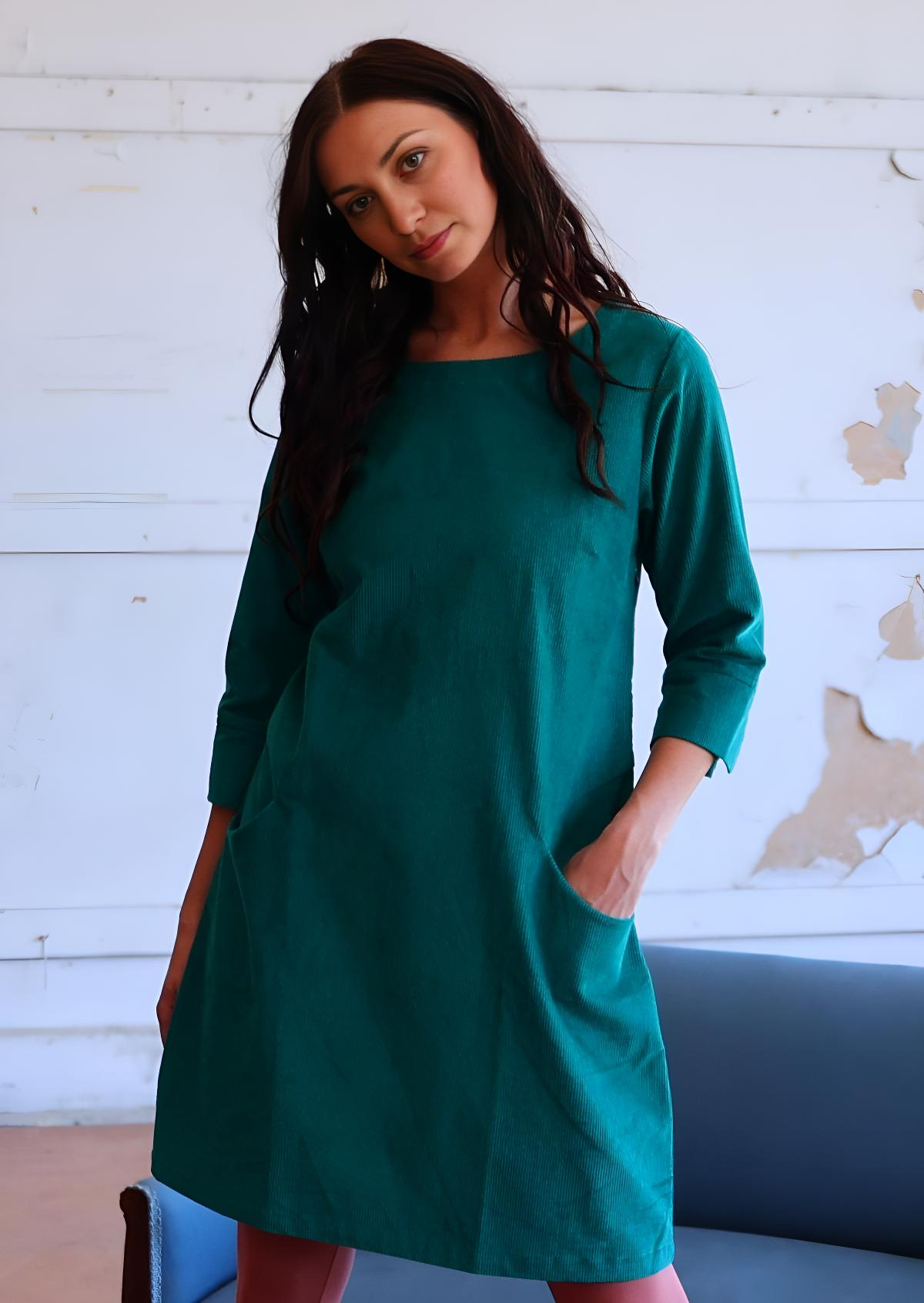 Jamie Dress Corduroy Teal