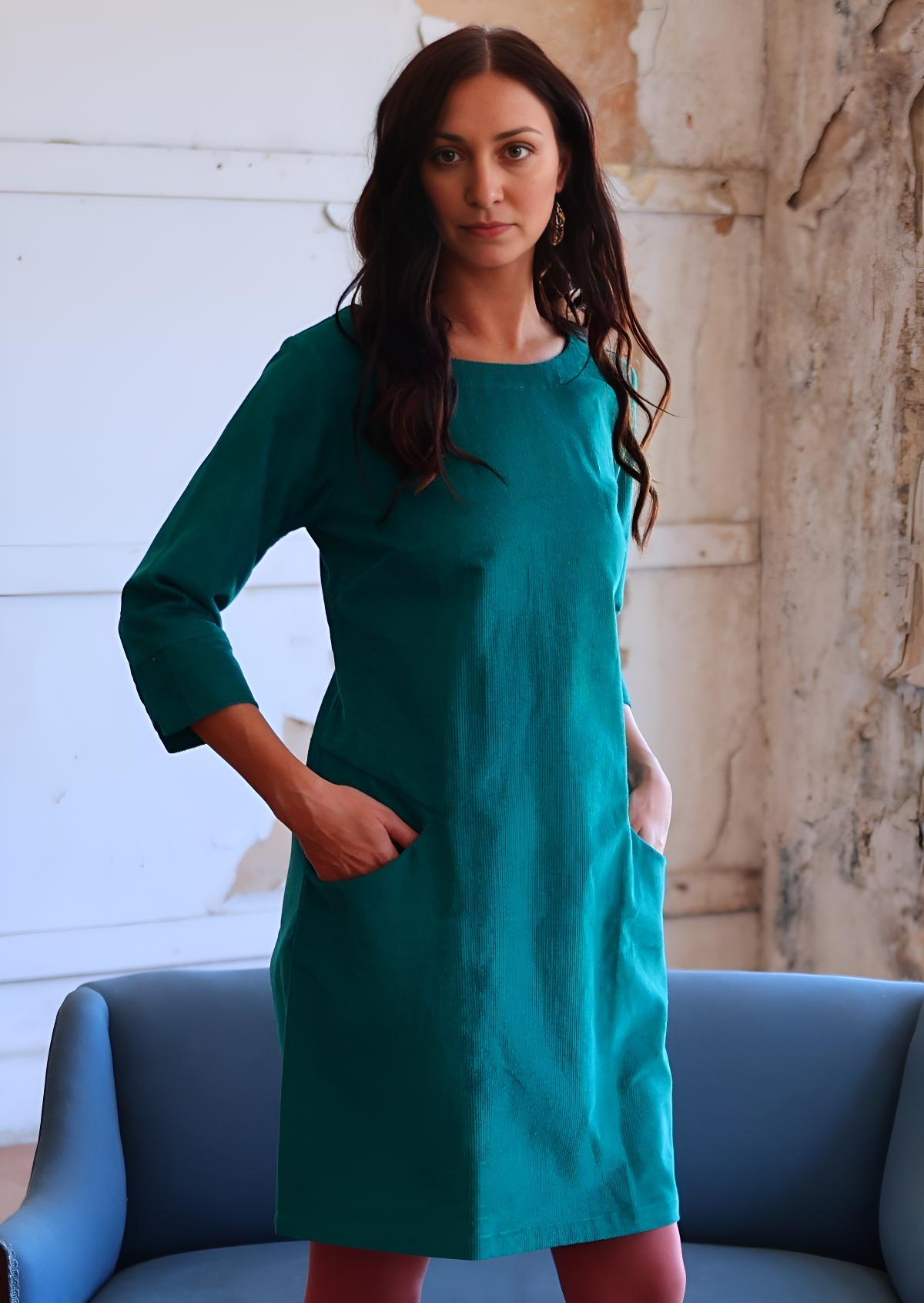 Jamie Dress Corduroy Teal