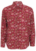 Long Sleeve Men's Cotton Shirt Cranberry