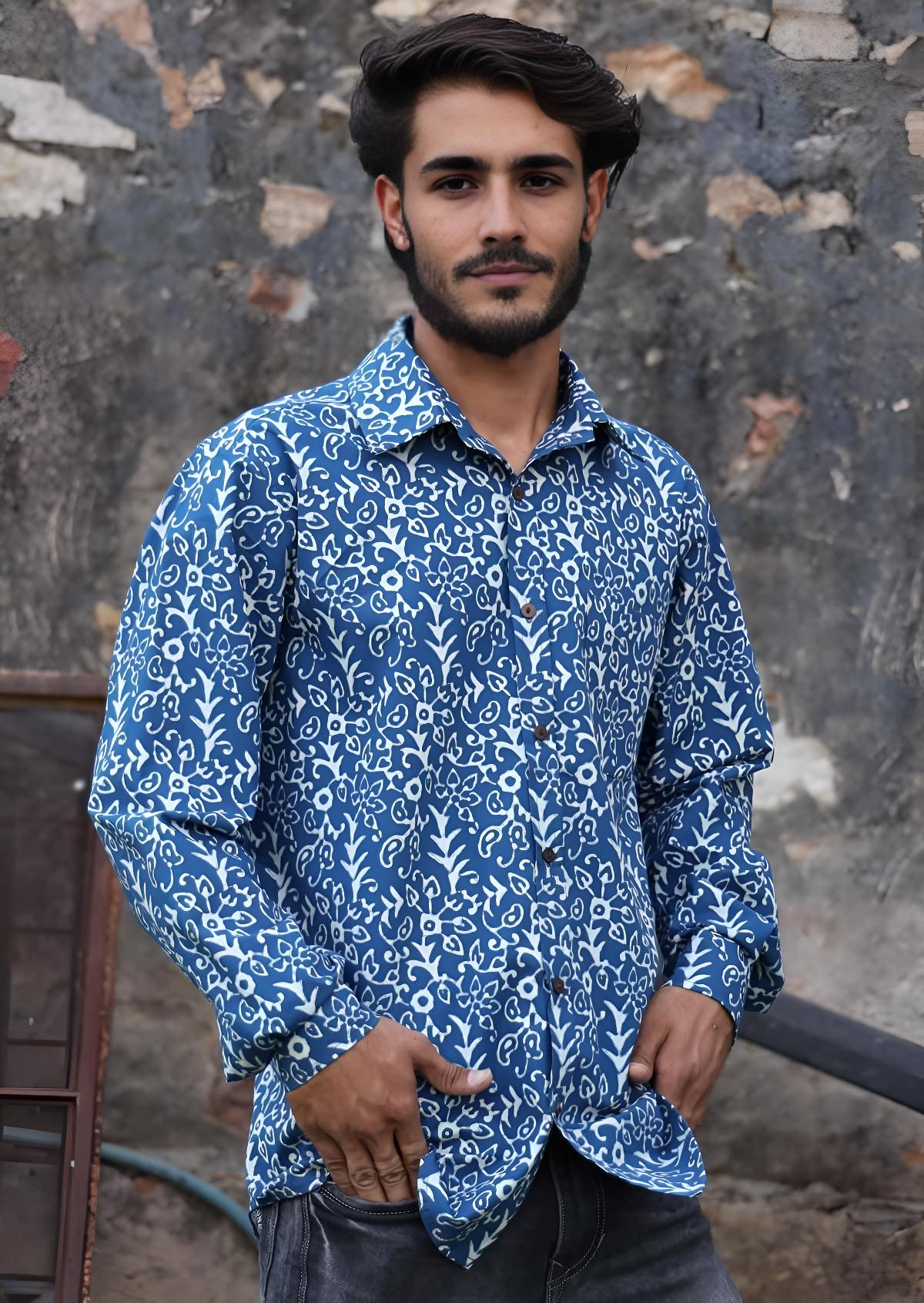 Long Sleeve Men's Cotton Shirt Nirvana