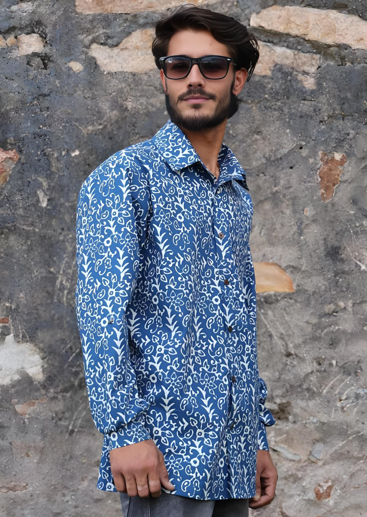 Long Sleeve Men's Cotton Shirt Nirvana