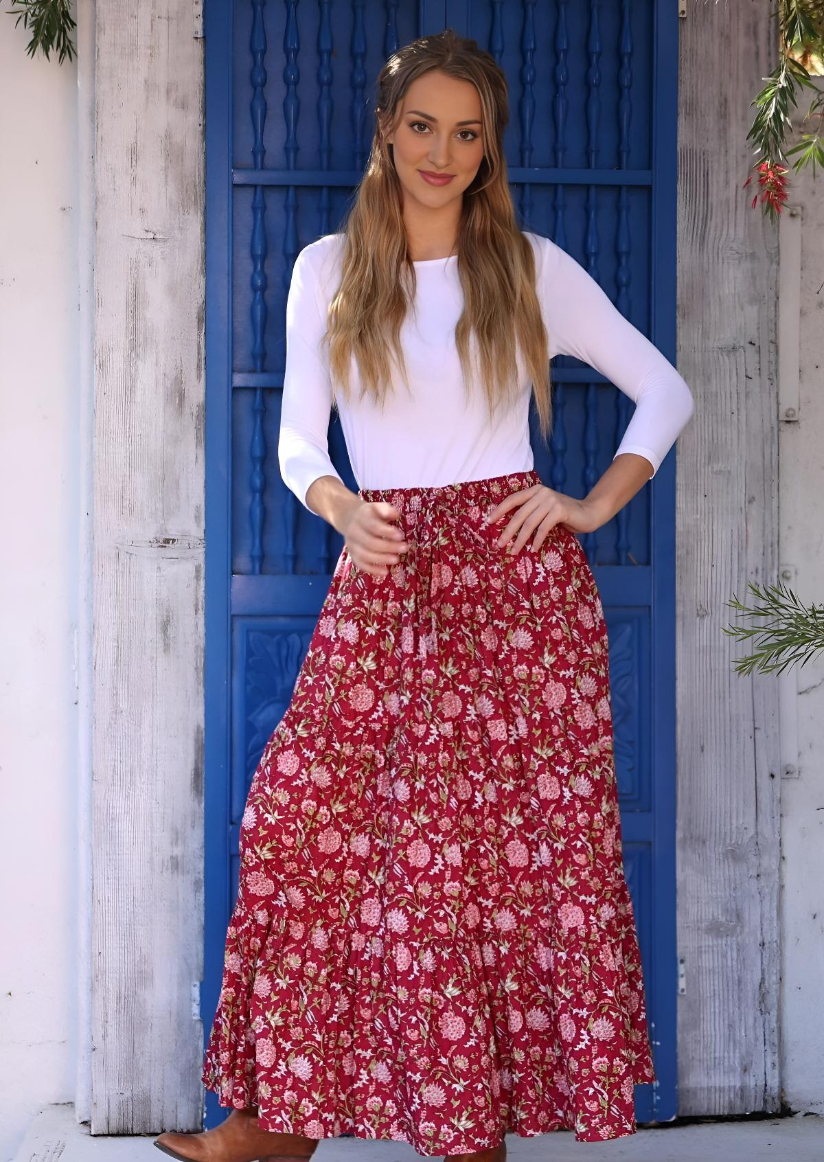 Maxi Skirt Cranberry