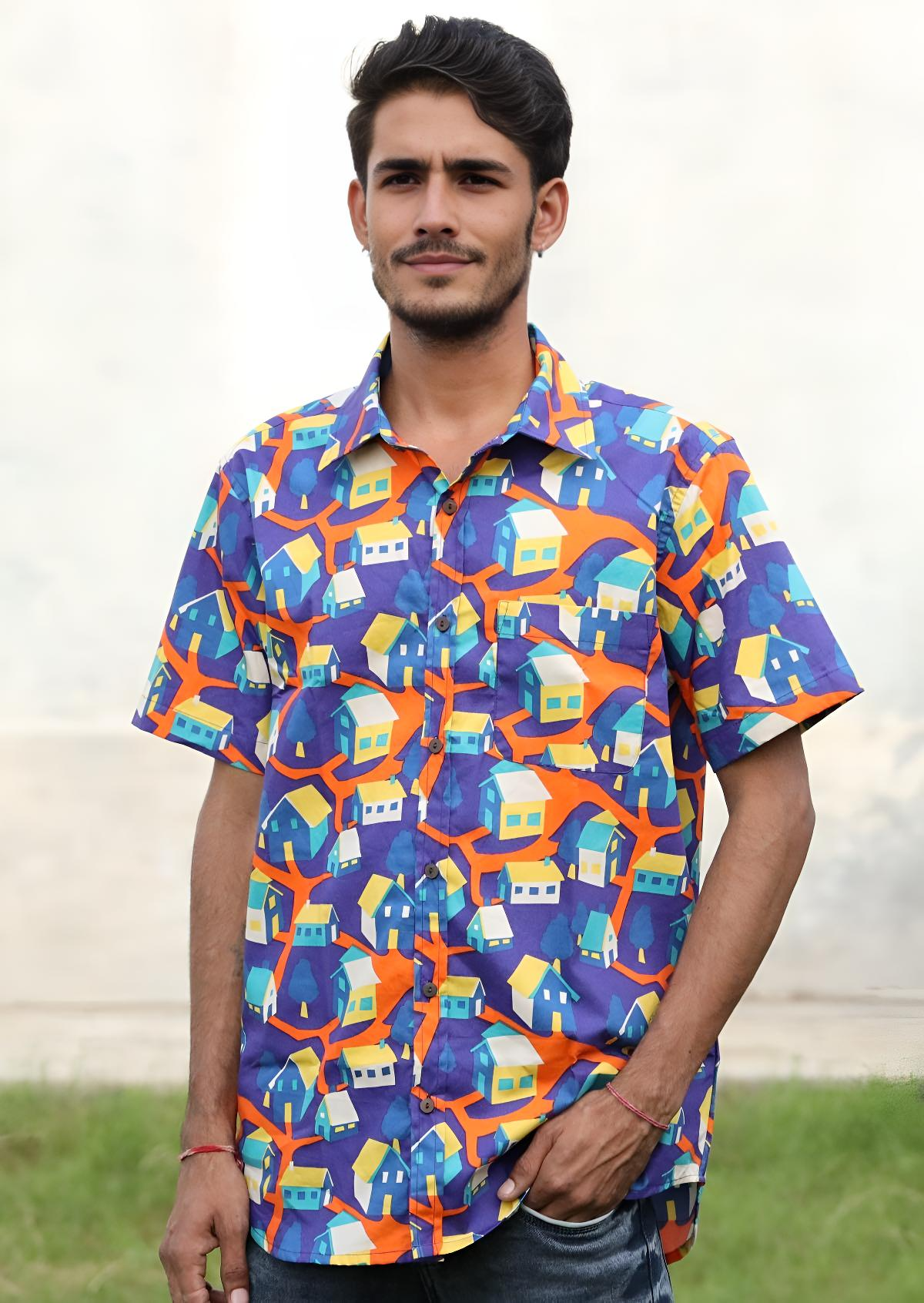 Men's Cotton Shirt Around The Houses