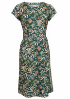 Nina Dress Flannel Flower green floral womens 100 percent cotton sundress with pockets  