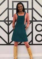 Pinafore Corduroy Dress Deep Teal