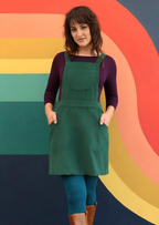 Pinafore Corduroy Dress Hunter Green