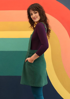 Pinafore Corduroy Dress Hunter Green