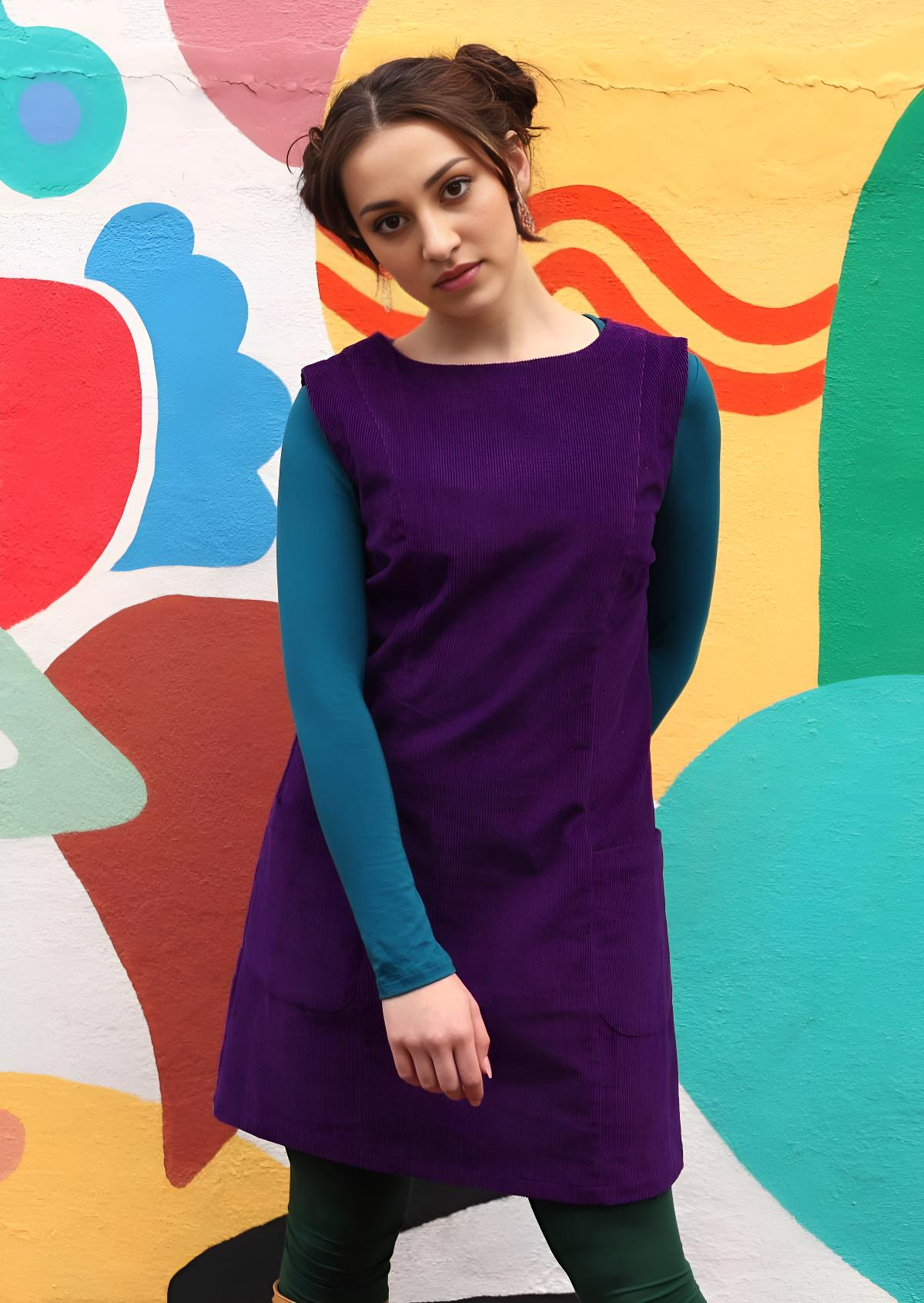 Poly Pocket Tunic Corduroy Purple