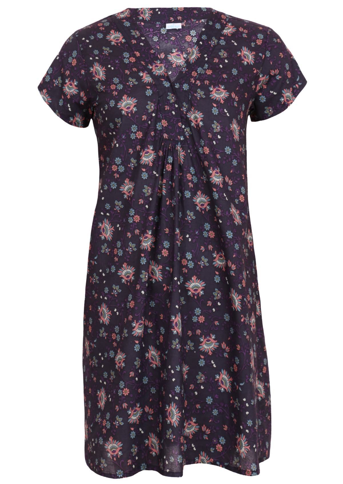 Women's short sleeve tunic in dark purple 