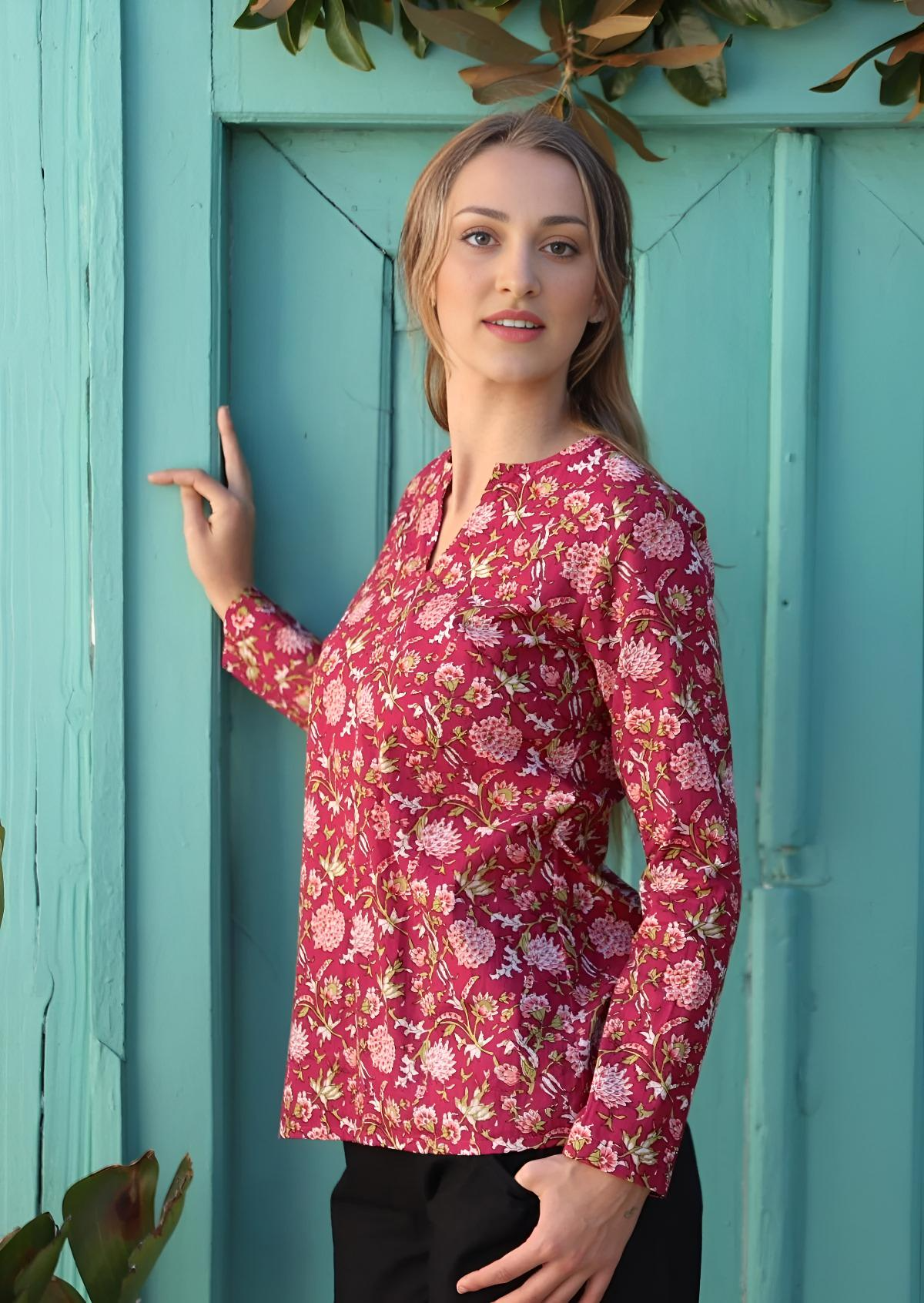Sophia Blouse Cranberry
