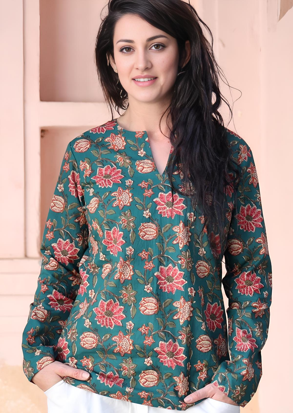 Sophia Blouse Vanya Green