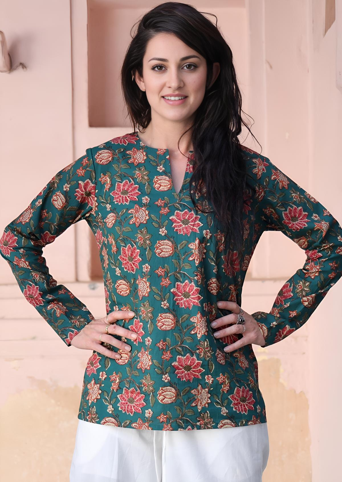 Sophia Blouse Vanya Green