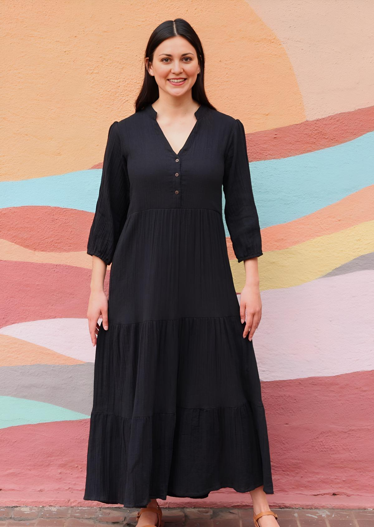 Tiered Maxi Dress Black