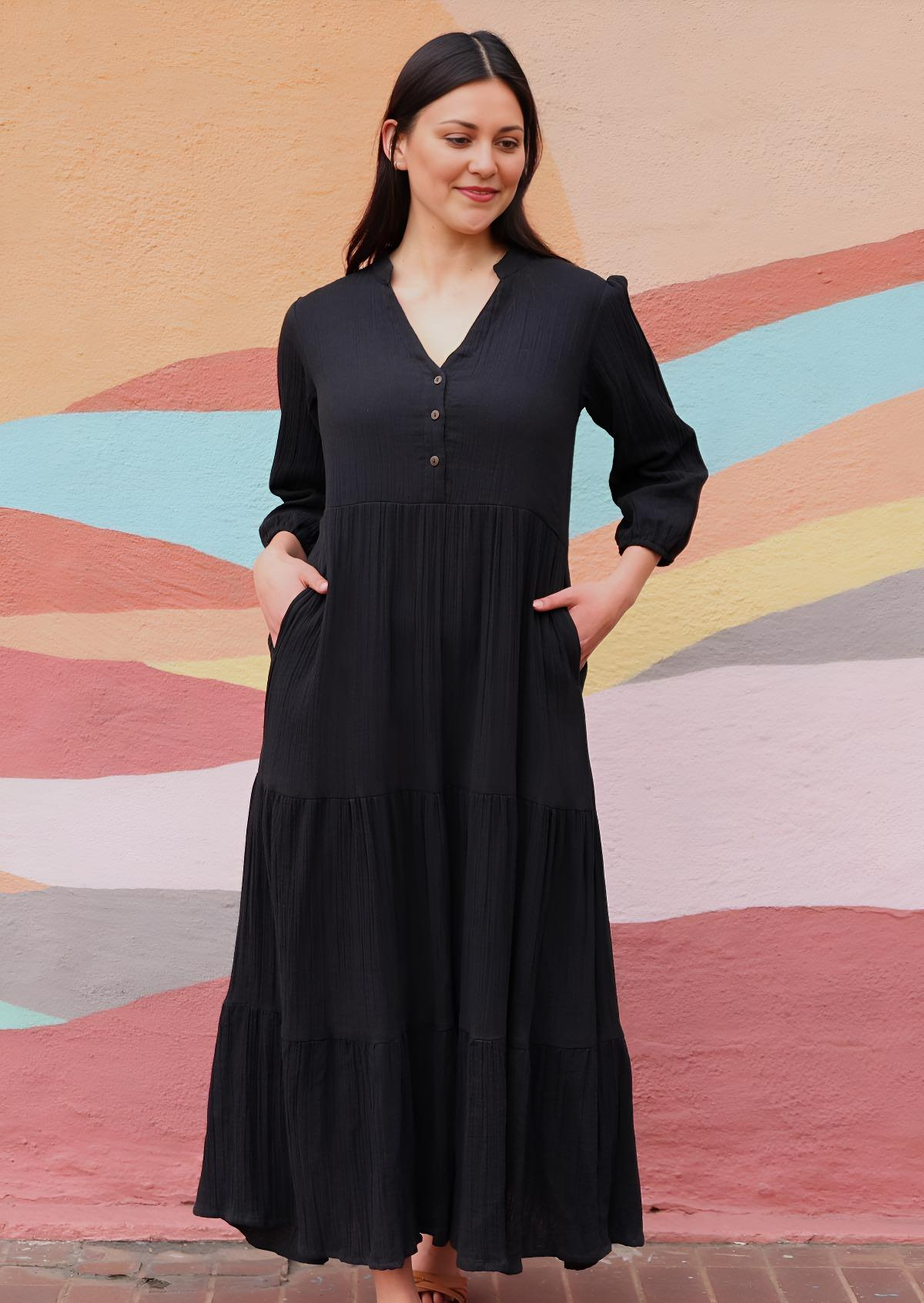 Tiered Maxi Dress Black