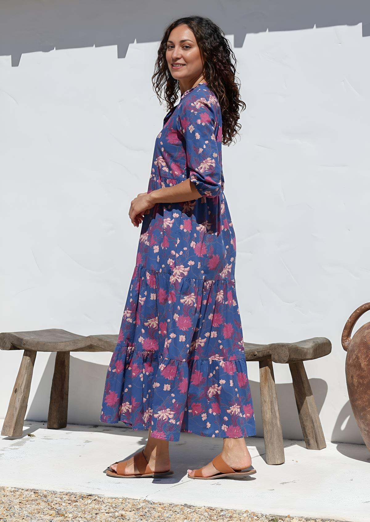 Tiered Maxi Dress Moon Flower