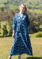 Tiered Maxi Dress Blue Meadow