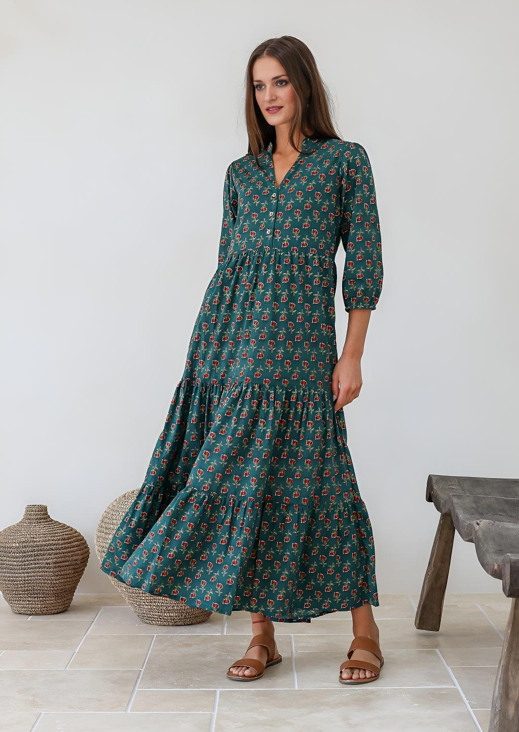 Tiered Maxi Dress Evergreen