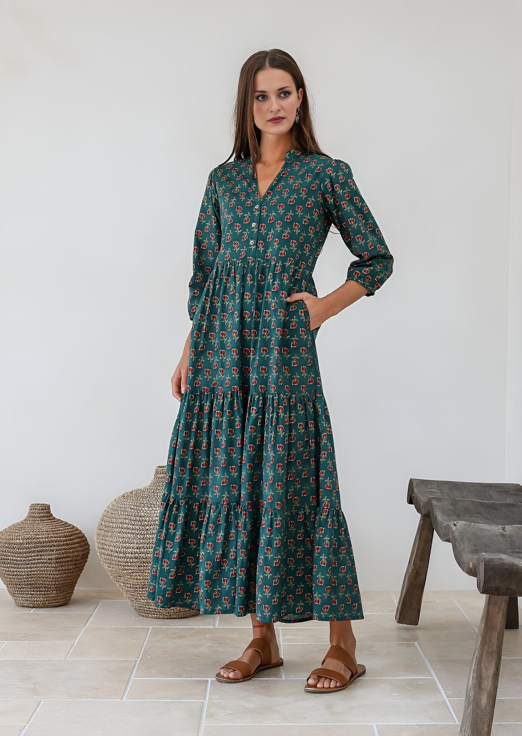 Tiered Maxi Dress Evergreen