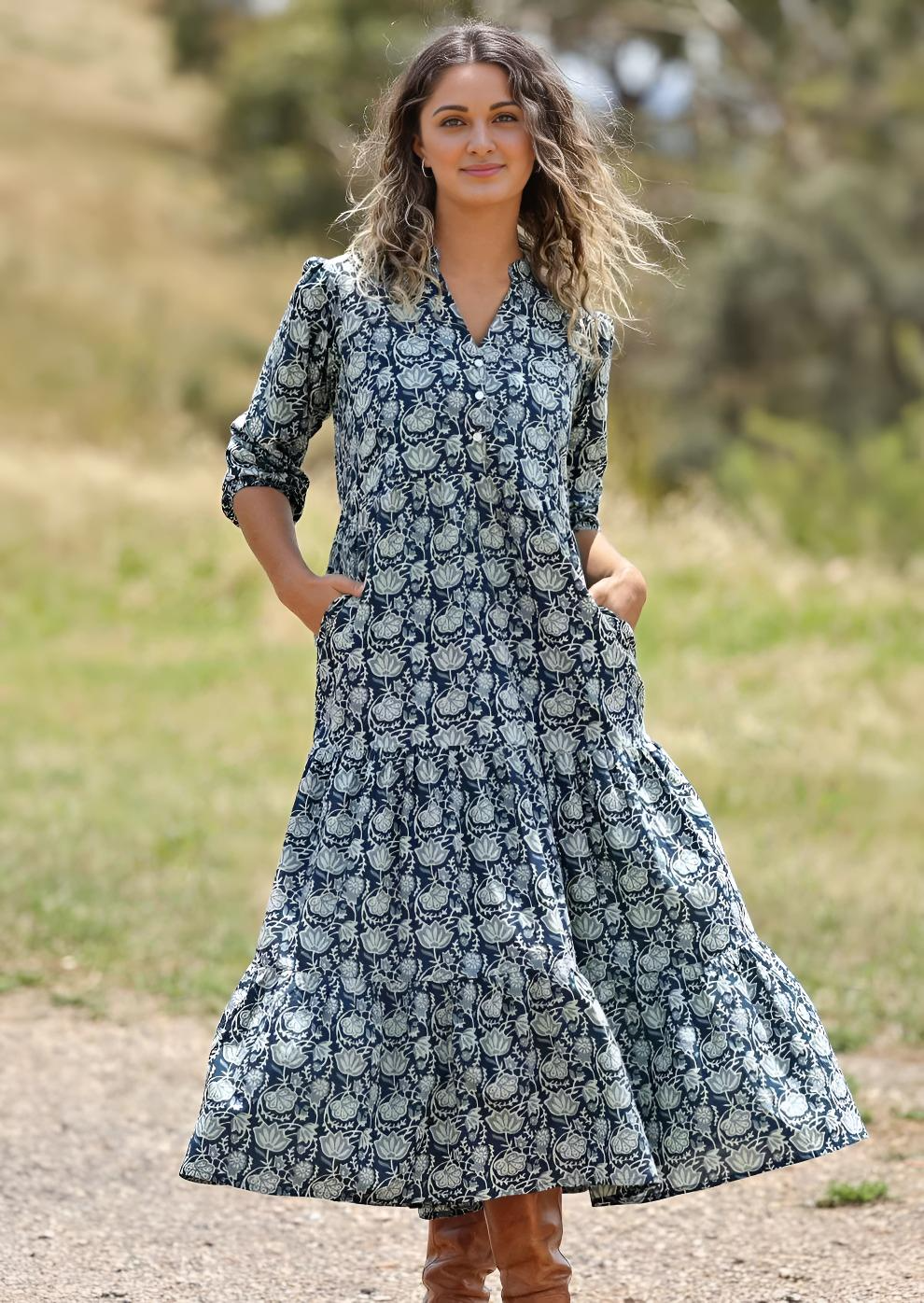Tiered Maxi Dress Indigo