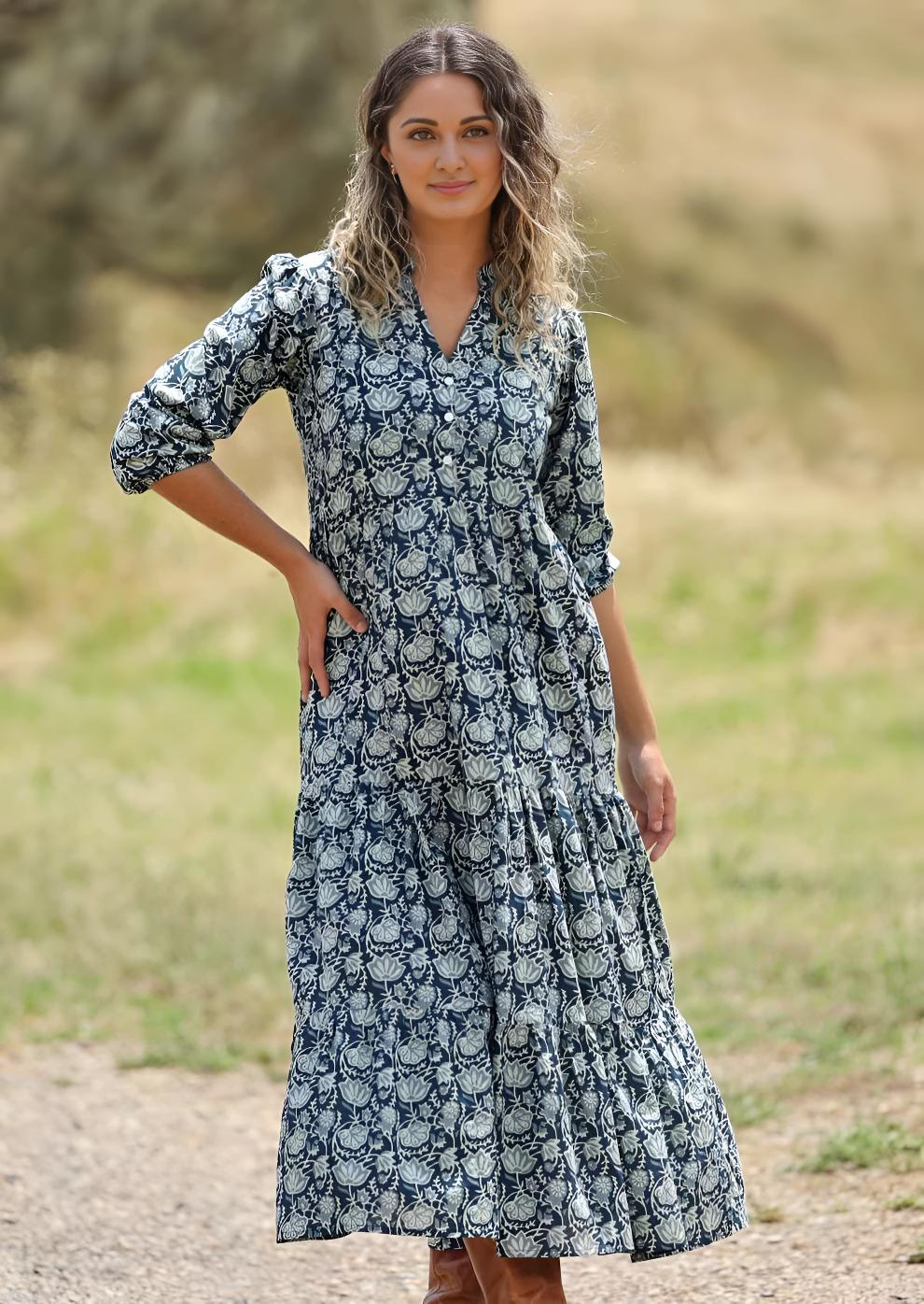 Tiered Maxi Dress Indigo