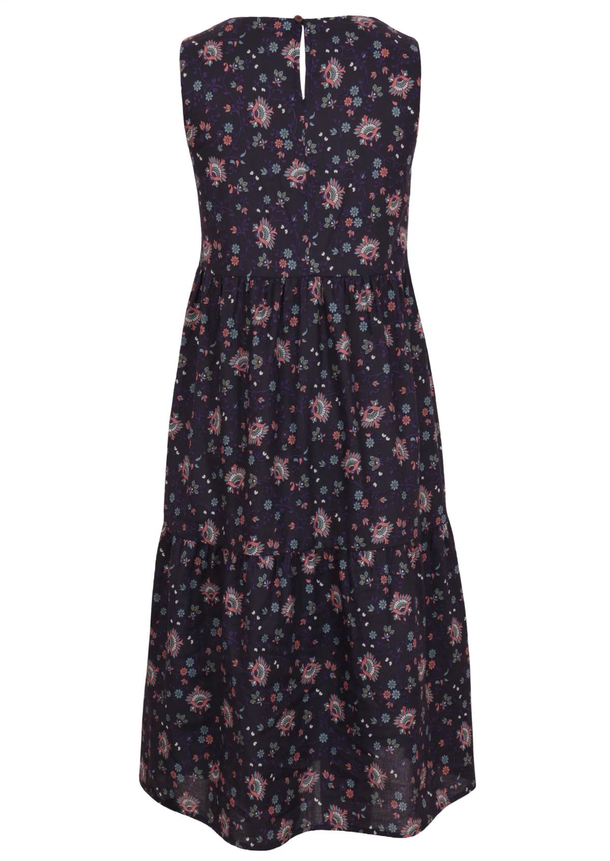 Indian Cotton floral print dress back 