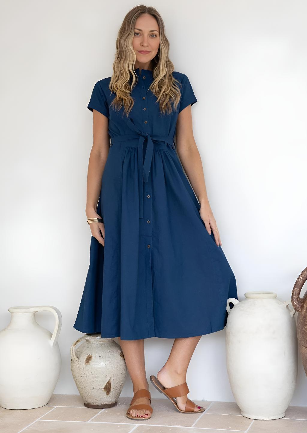 Vivien Dress Navy