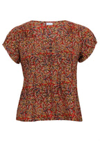 Women's 100 percent cotton Indian block print blouse with buttons