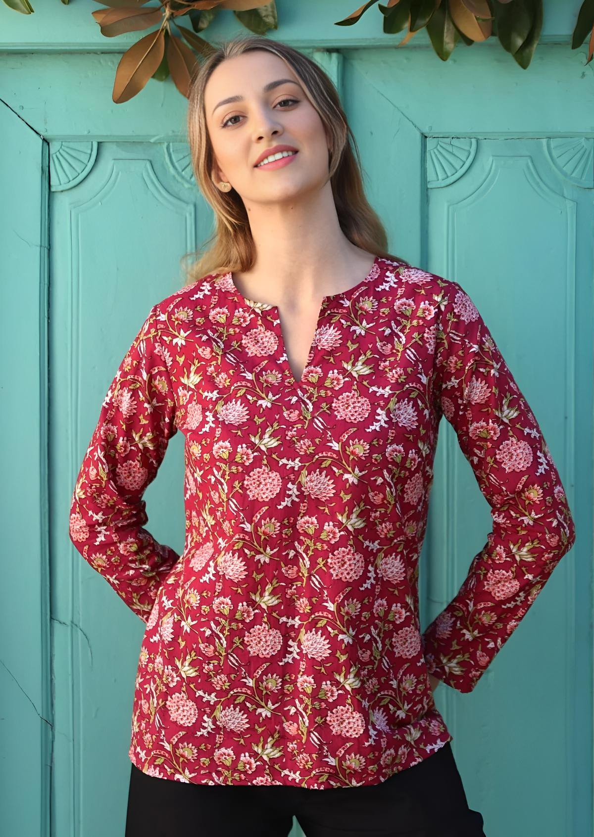 Sophia Blouse Cranberry