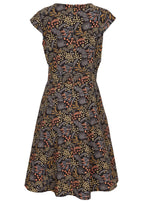 Cotton retro style dress with A-line skirt creates beautiful silhouette