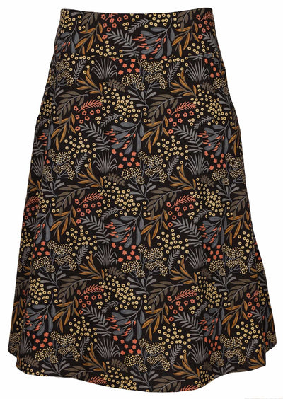 A-line cotton over the knee skirt with wide waistband and pockets